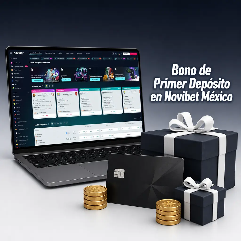 Bono de primer depósito en Novibet México: 100% en casino hasta MXN 5,000 y 100% en deportes hasta MXN 4,000
