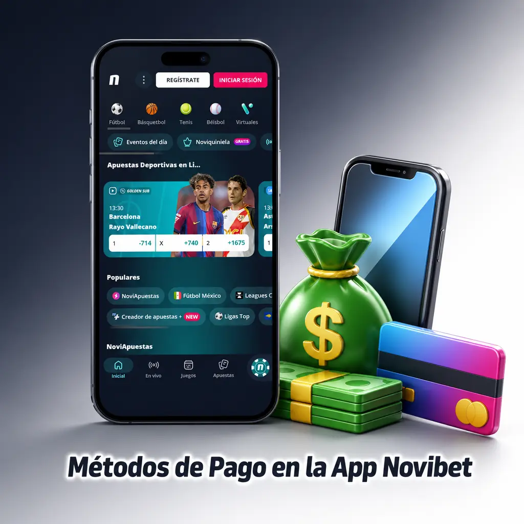 Métodos de pago en la app Novibet México: Visa, Mastercard, SPEI, OXXO Pay, Mercado Pago, PayPal, Skrill y Neteller